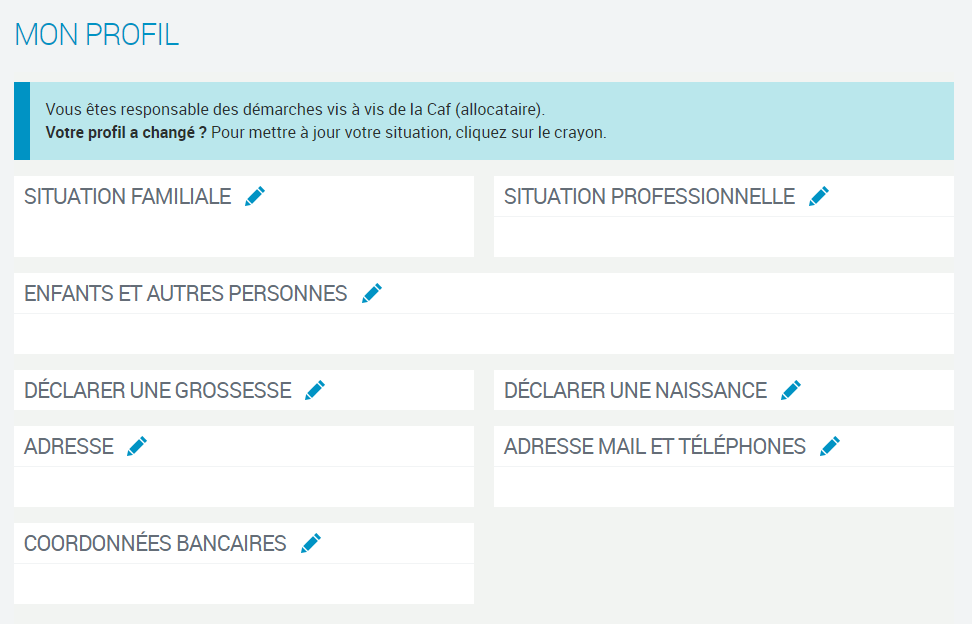 comment modifier ma déclaration caf